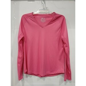 Silver Bait Womens M Pink Long Sleeve Performance Fishing‎ Shirt Mesh V-Neck